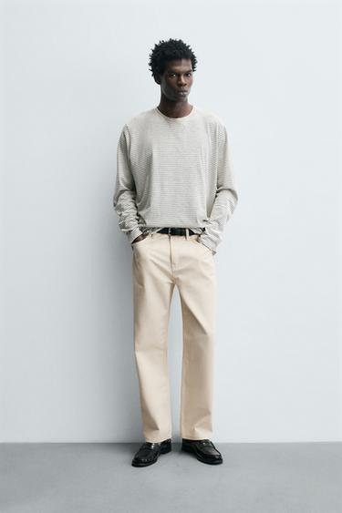 STRAIGHT-LEG TROUSERS - Ecru by Zara