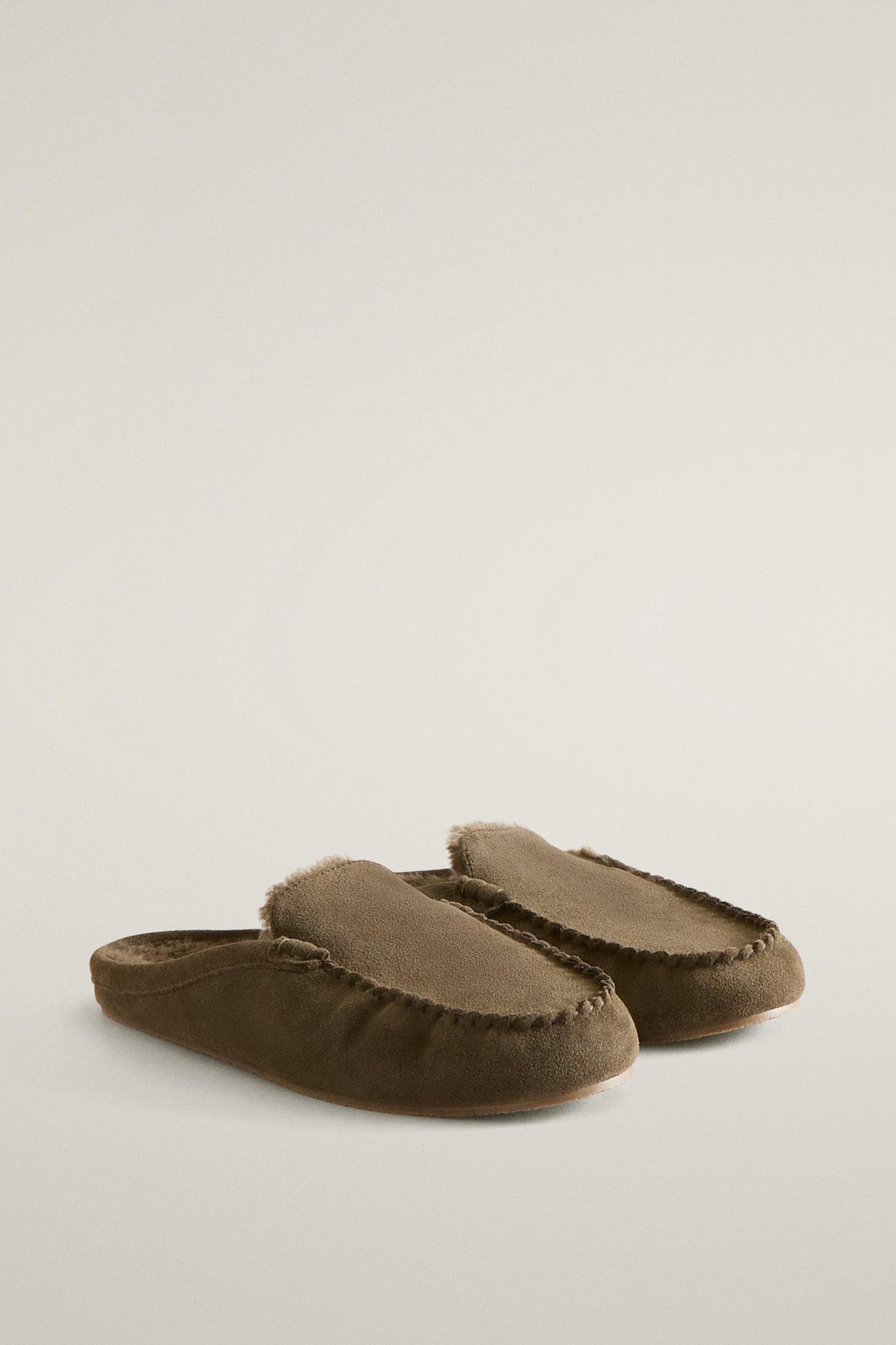 WARM LEATHER LOAFERS — Green