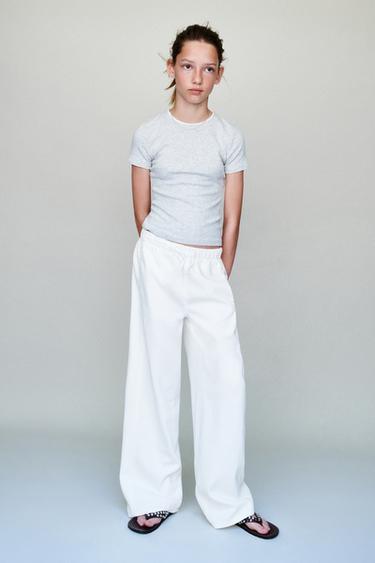WIDE-LEG JEANS WITH DRAWSTRINGS - White by Zara