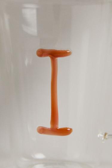 BOROSILICATE MUG WITH INITIAL I - Orange by Zara - Image 3