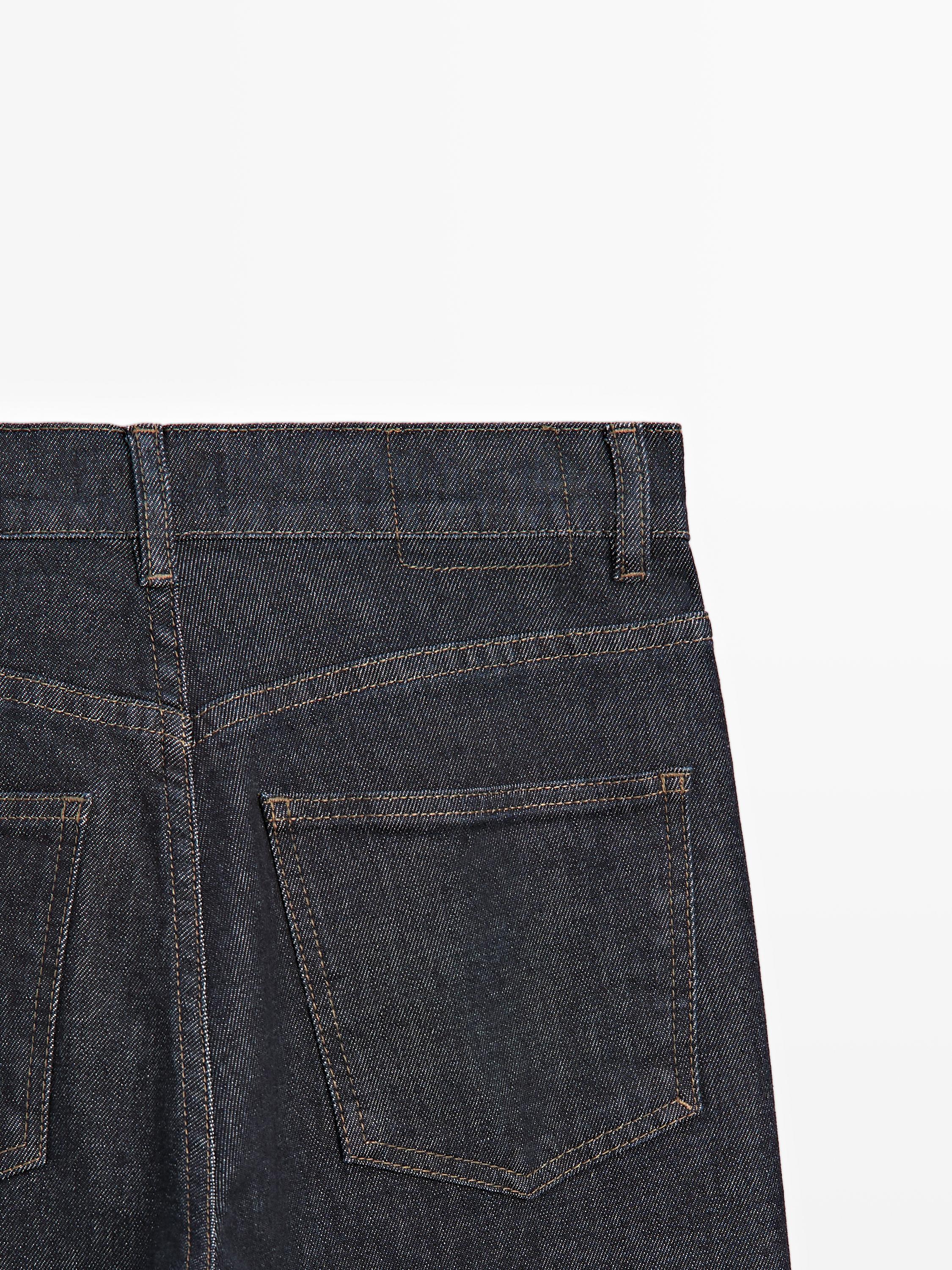 High-waist straight-leg jeans