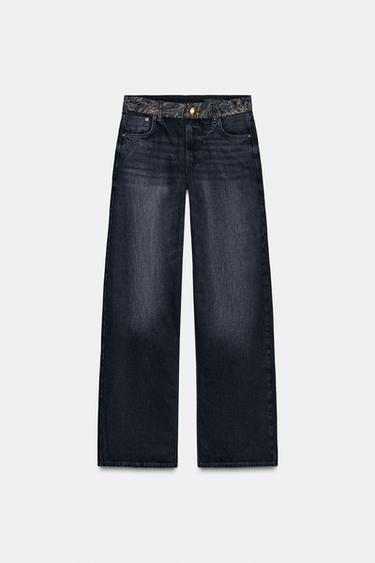 JEAN Z1975 TAILLE MI-HAUTE JACQUARD - Noir de Zara - Image 6