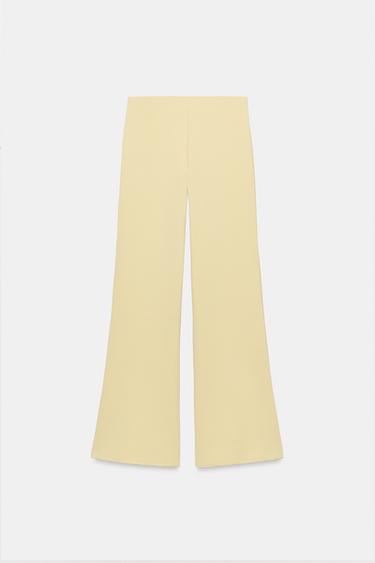 PANTALON LARGE STRETCH - Jaune clair de Zara - Image 1