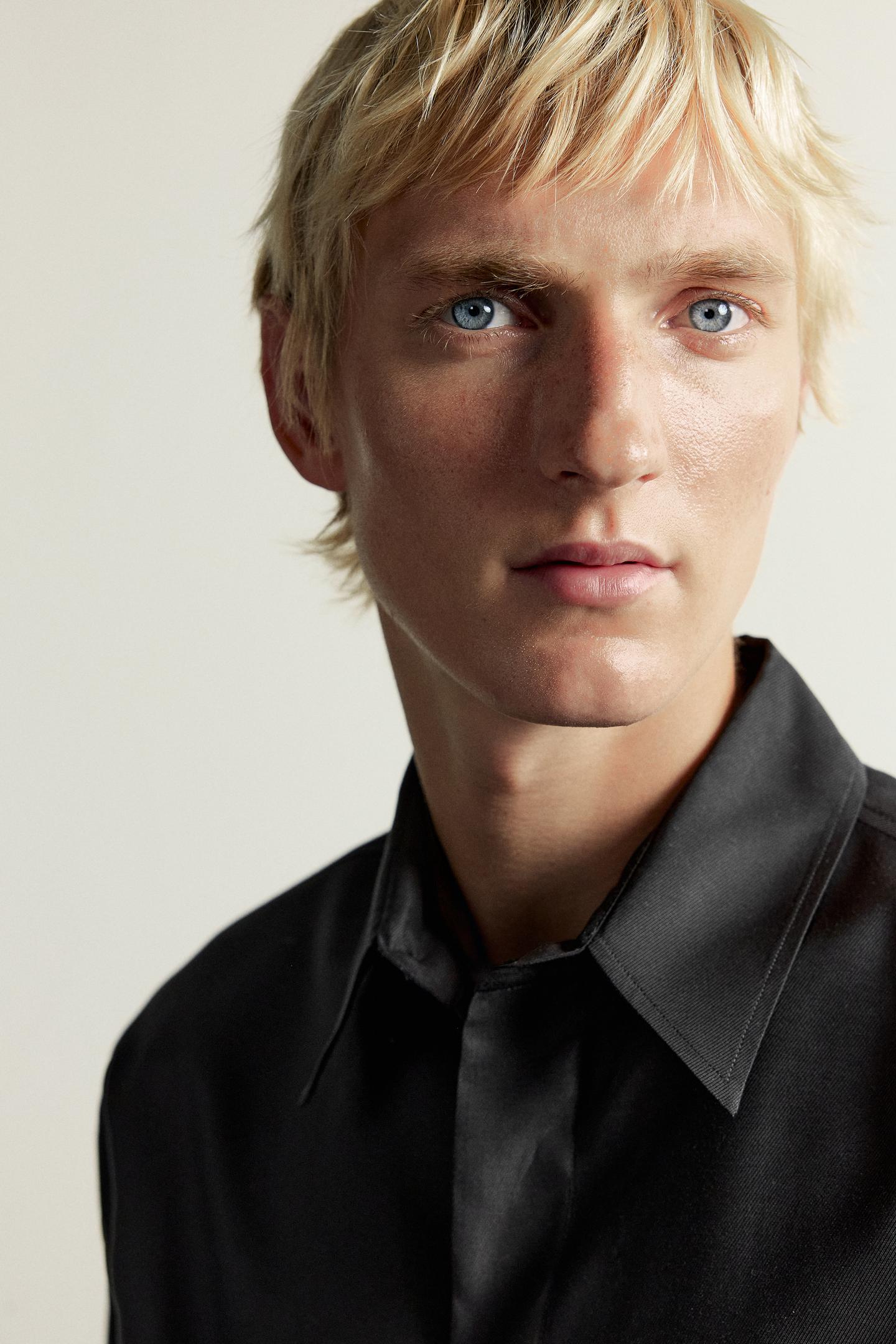 Мужская рубашка Zara Relaxed-Fit Fluid, цвет: Чёрный — фото 5