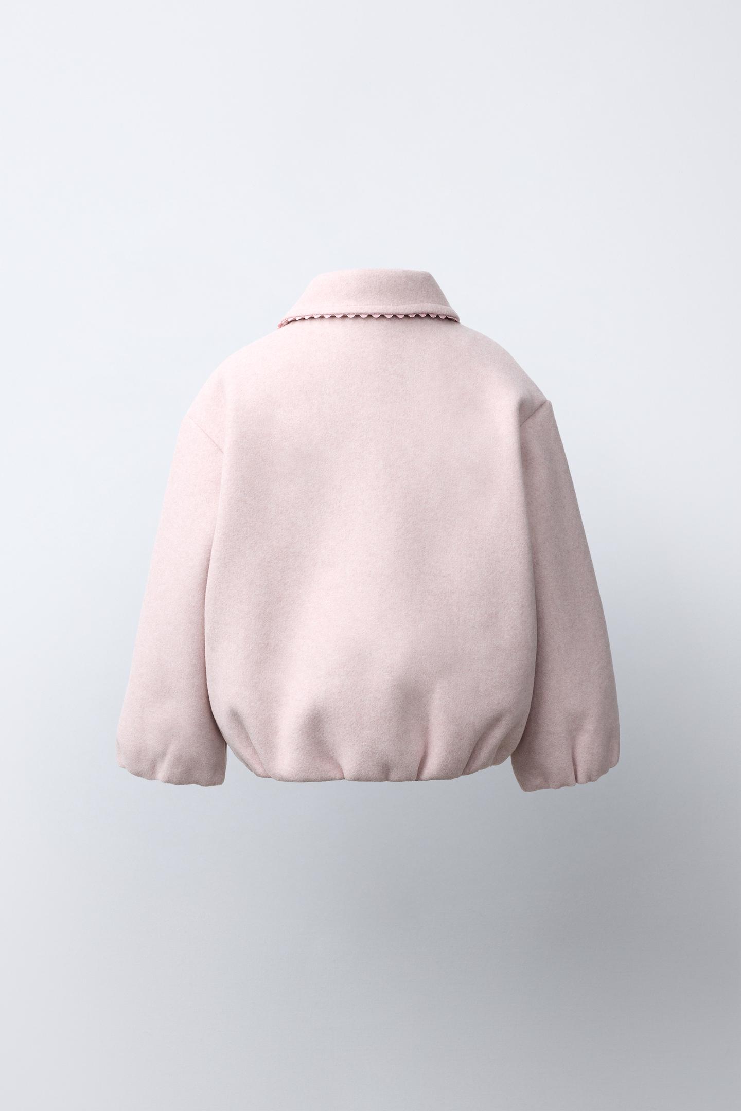 Детская куртка Zara Rickrack Trim Bomber, цвет: Розовый — фото 5