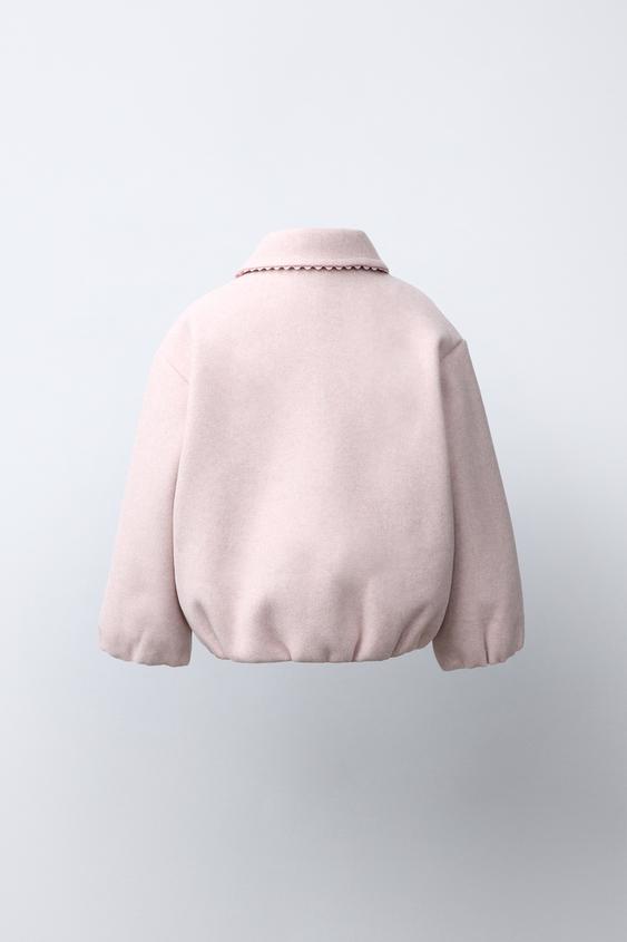 BLOUSON BOMBER À DÉCOR ONDULÉ - Rose de Zara - Image 3