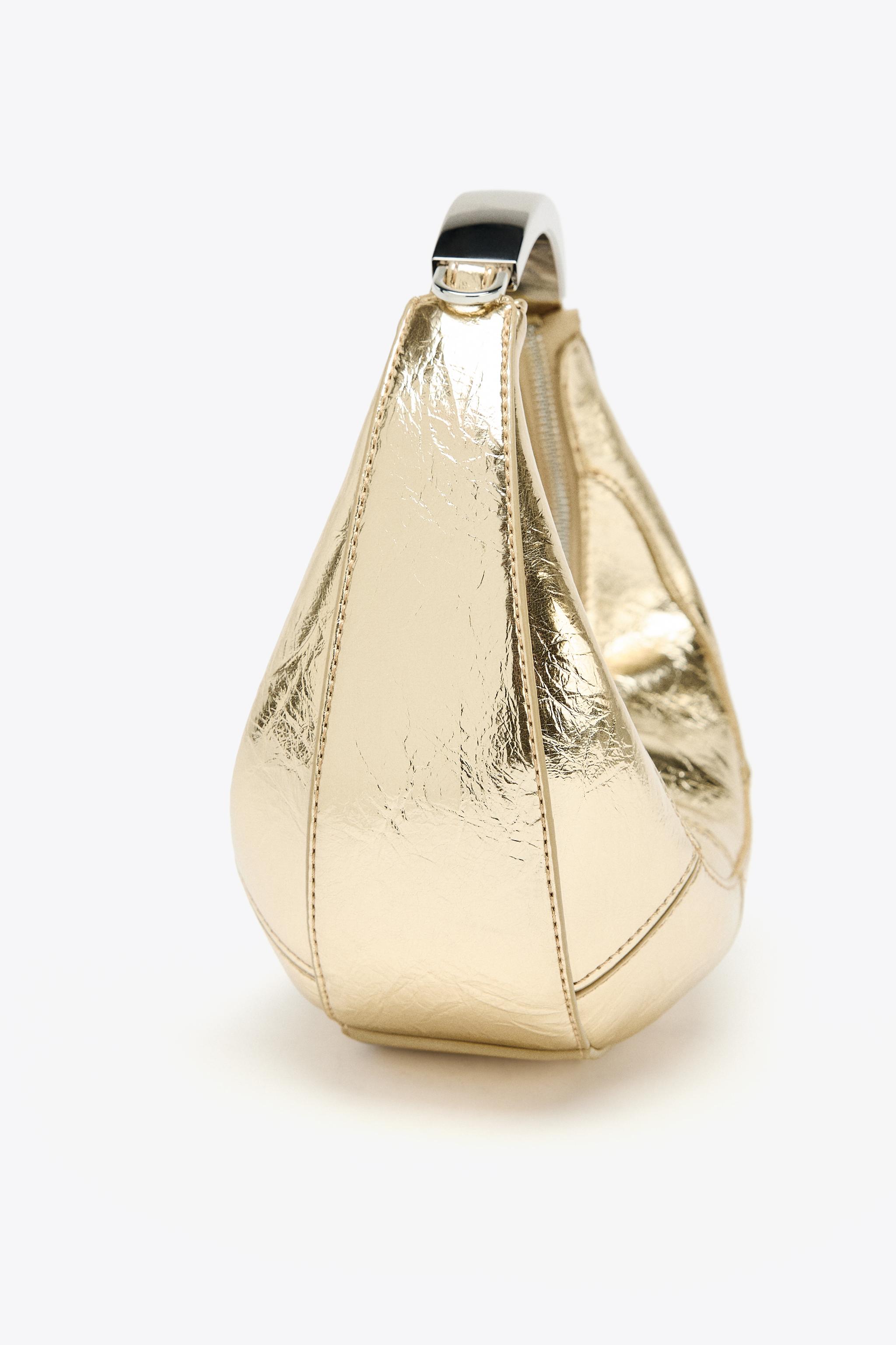 【ZARA】メタリックハンドル オーバルバッグ 6501/610/800 OVAL BAG WITH METAL HANDLE - Black | ZARA United States