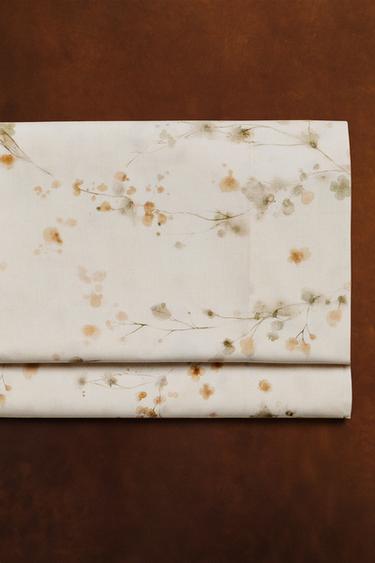 FLORAL PRINT FLAT SHEET - Oyster-white by Zara - Image 5