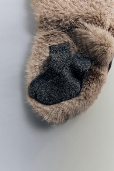 KNIT SOCKS WITH WOOL - Dark grey by Zara