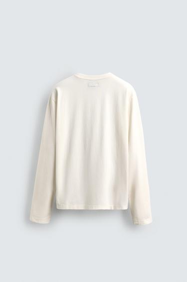 T-SHIRT MANCHES LONGUES À ÉCUSSONS CHAMPION ® X ZARA - Blanc cassé de Zara - Image 7