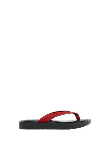 CONTRAST LEATHER SANDALS