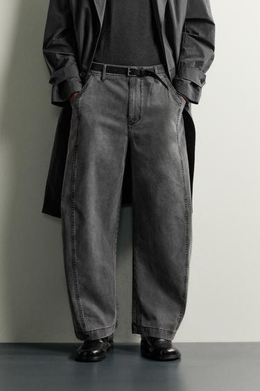 SEAMED BALLOON FIT PANTS — Black 2