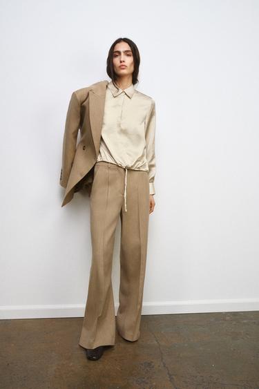 CAMISA SATINADA ZW WOMAN - Crudo de Zara