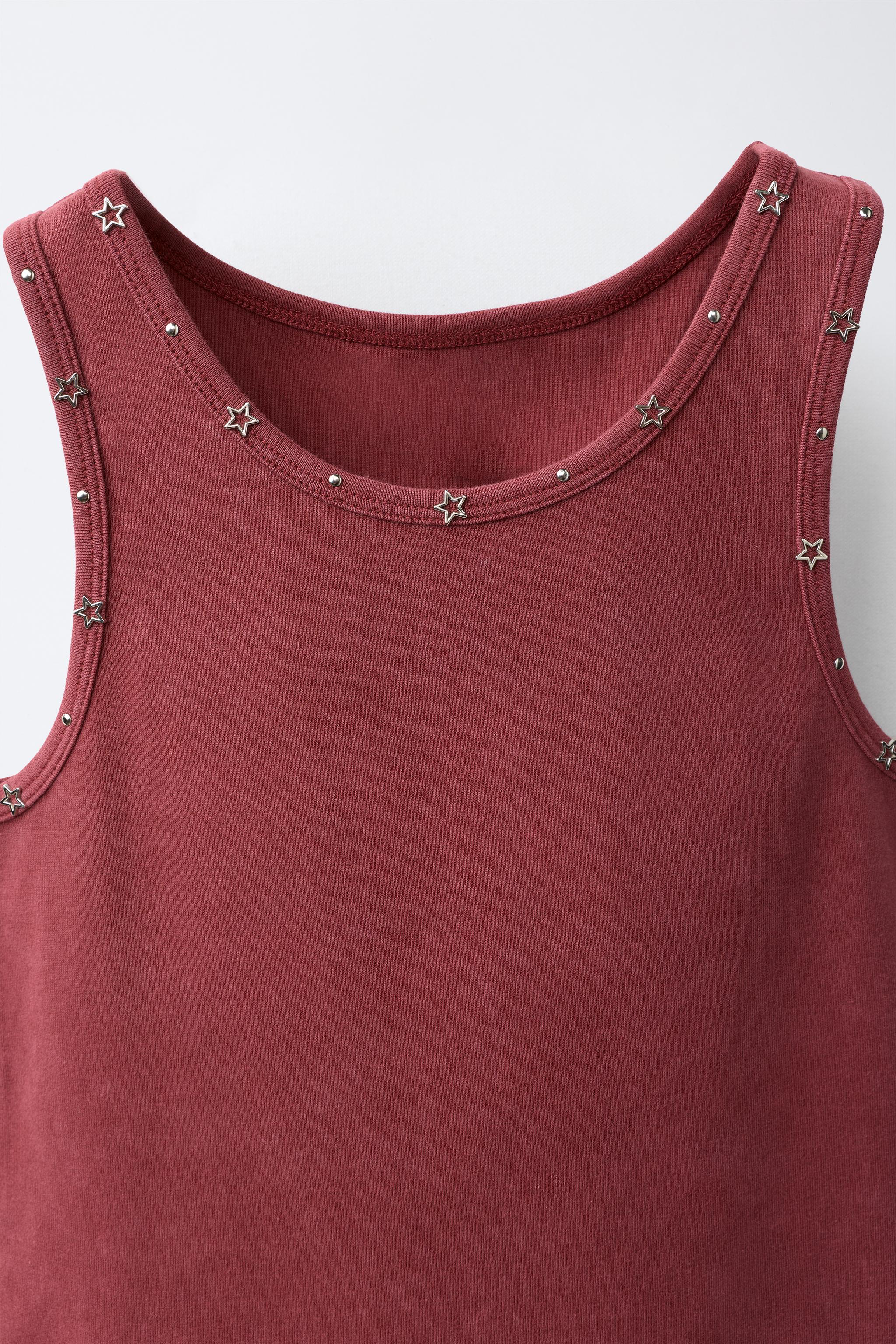 Детские футболки Zara STUDDED STAR T-SHIRT — фото 4
