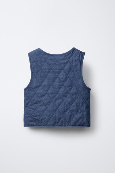REVERSIBLE FLORAL WAISTCOAT - Blue by Zara - Image 1