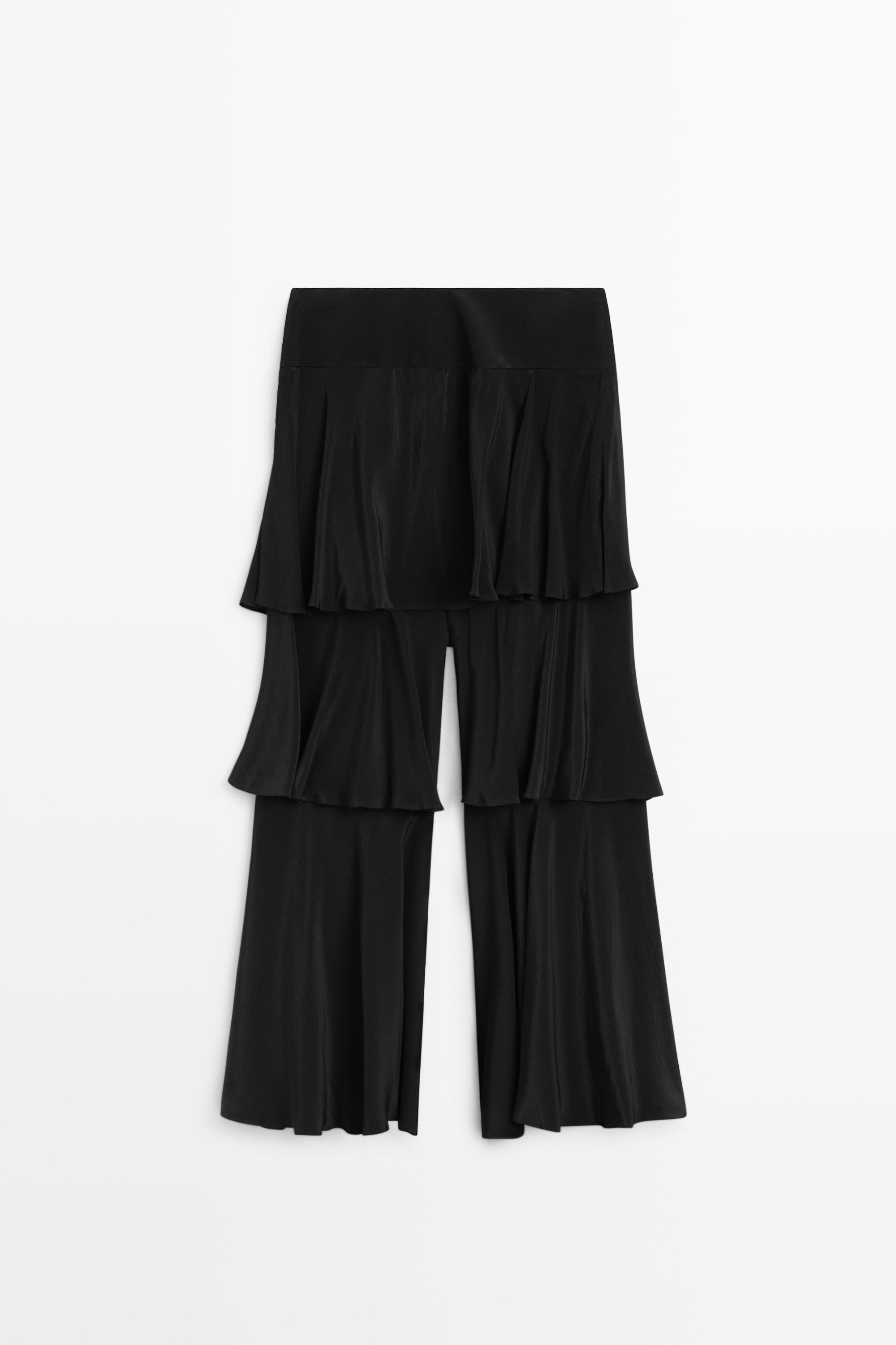 Jupe culotte fluide détail volants