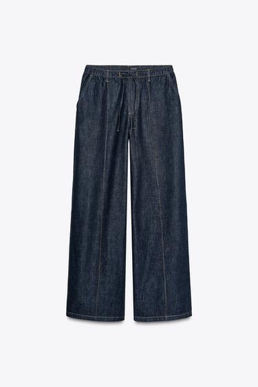 JEAN Z1975 JOGGER WIDE LEG TAILLE HAUTE - Bleu de Zara - Image 4