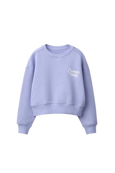 ТОЛСТОВКА С ТЕКСТОВЫМ ПРИНТОМ — СИНИЙ от Zara