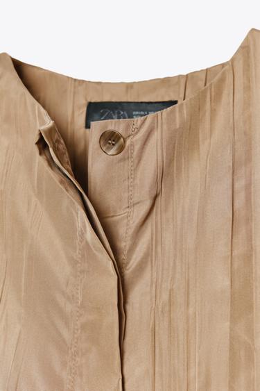 CHEMISE PLISSÉE ZW COLLECTION - Beige de Zara - Image 8