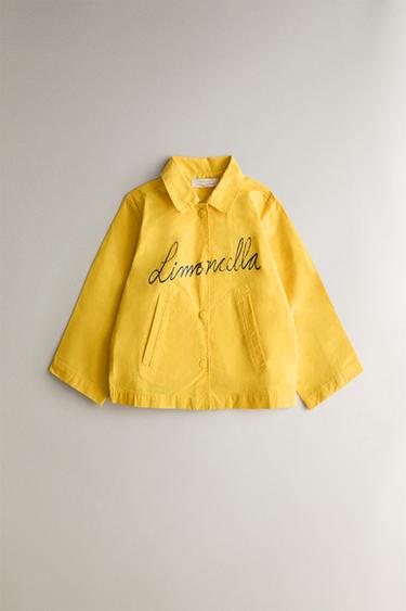 Zara DEČJI KARDIGAN OD VOSKIRANOG PLATNA LIMONCELLA X THE ANIMALS OBSERVATORY – Žuta – Slika 0