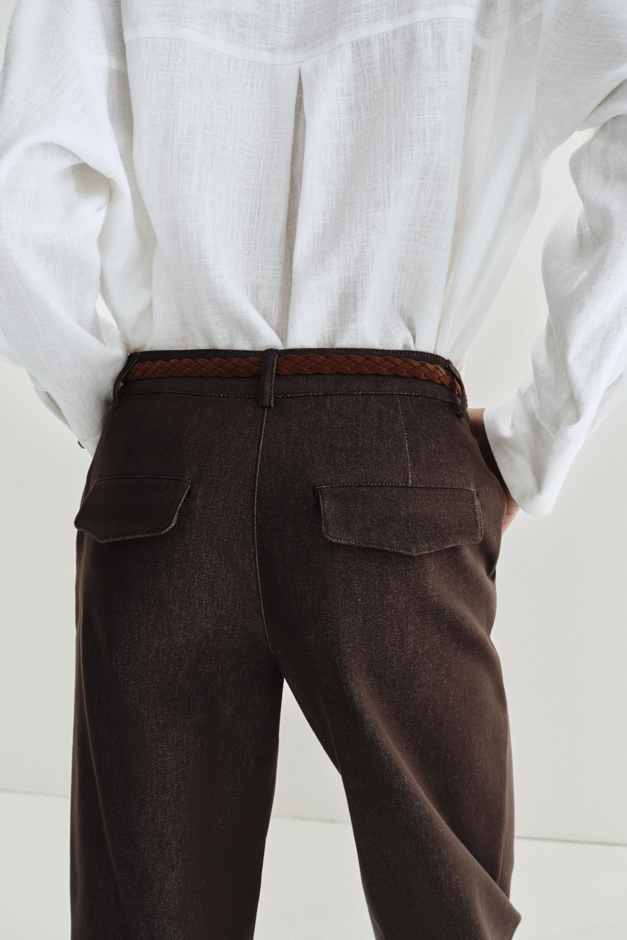BRAIDED BELT CHINO PANTS