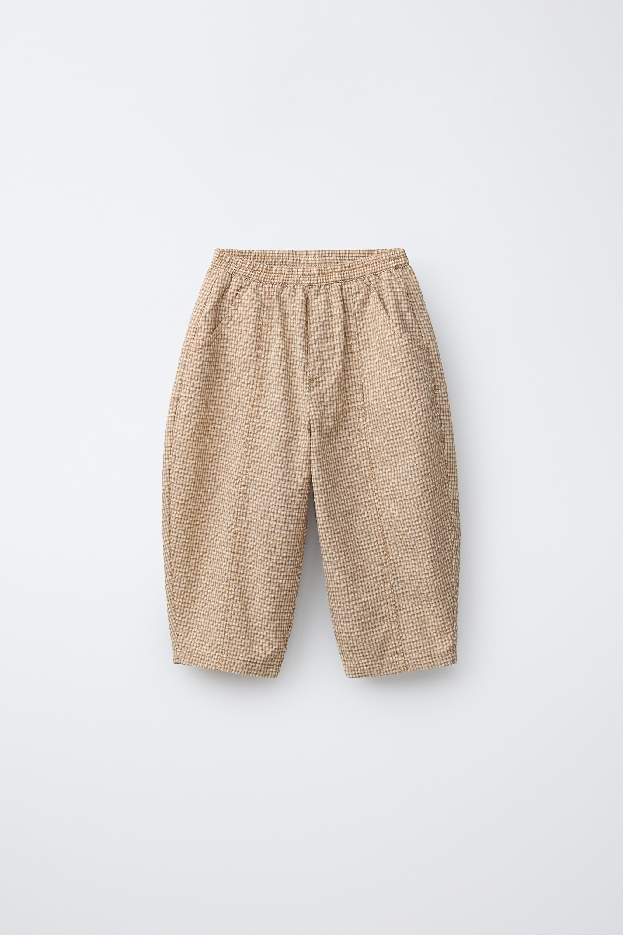 BALLOON SEERSUCKER PLAID PANTS