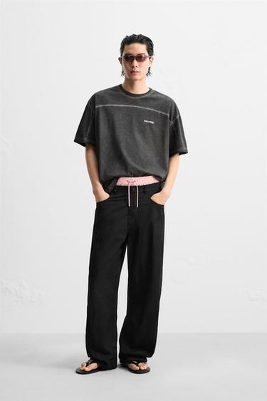 ÁO PHÔNG RELAXED FIT BẠC MÀU - Màu xám kim loại từ Zara - Hình ảnh 0