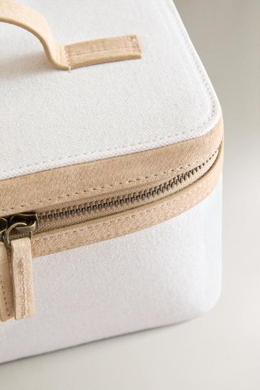 TROUSSE DE TOILETTE RIGIDE TOILE CUIR - Blanc écru de Zara - Image 4