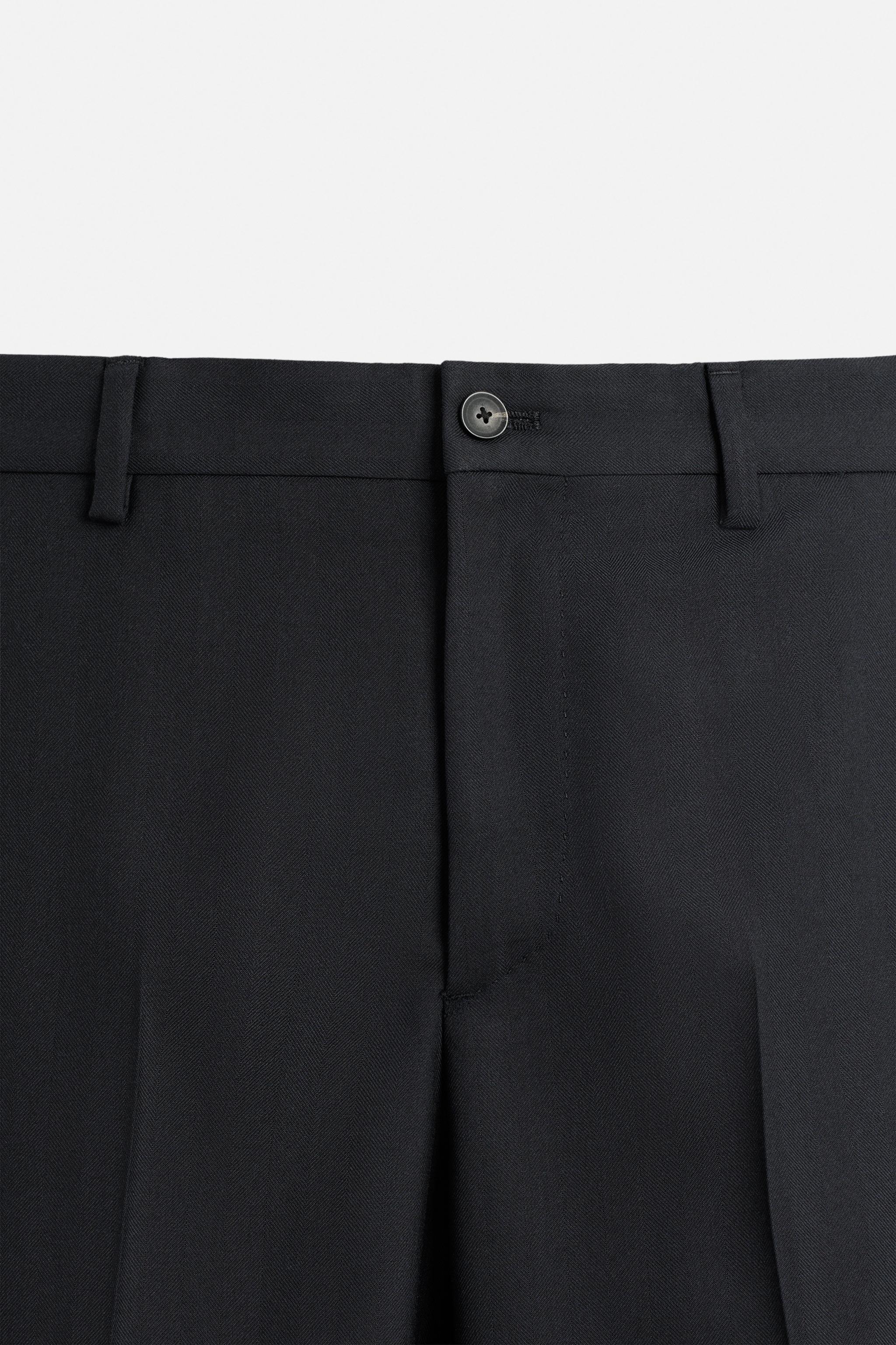HERRINGBONE SUIT PANTS
