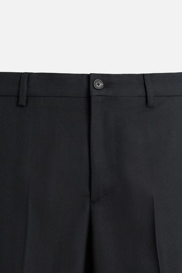HERRINGBONE SUIT TROUSERS - Navy blue by Zara - Image 6