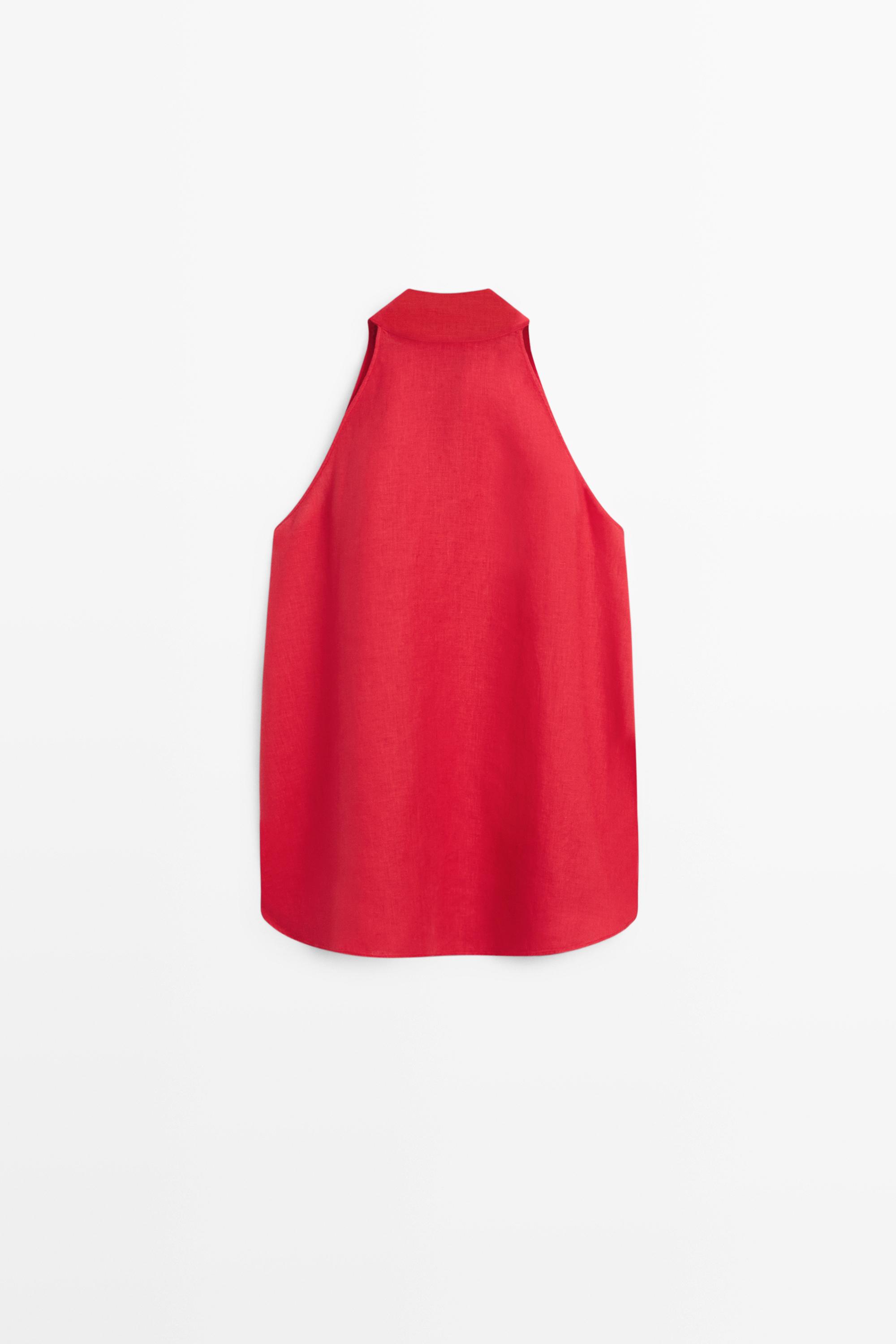 100% linen flowing halter top