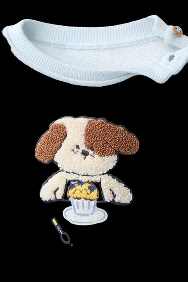 SUDADERA PERRITO RIZO - Azul claro de Zara