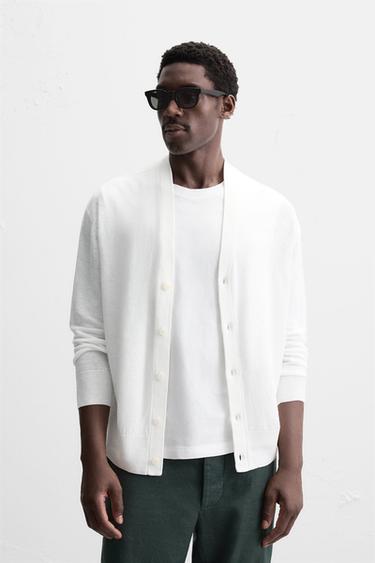 100% HEMP CARDIGAN - White by Zara