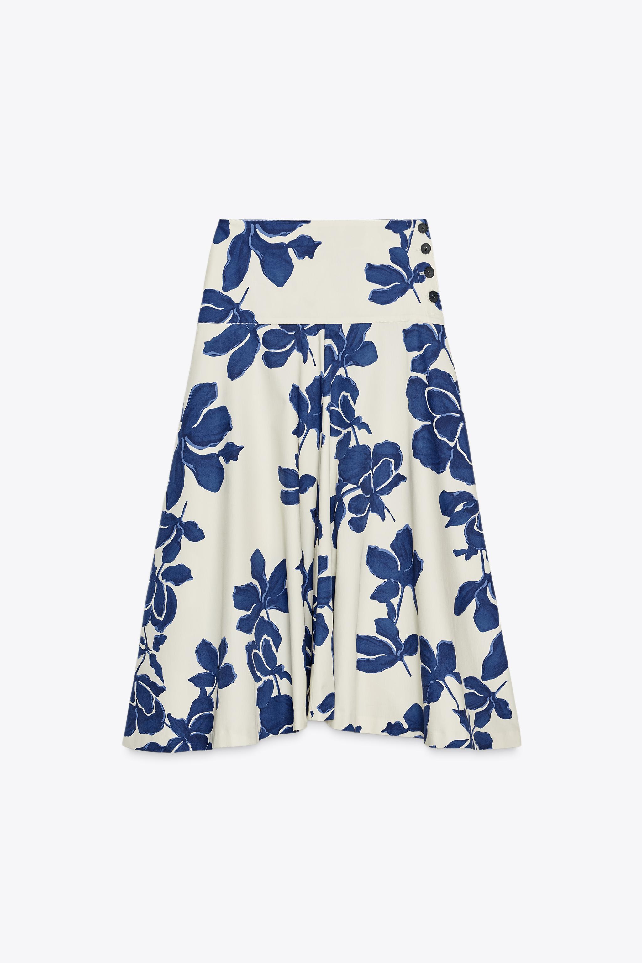 xs s L Zara x And Wander Midi Skirt ZW COLLECTION FLORAL MIDI