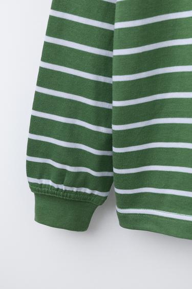 STRIPED HEAVY WEIGHT T-SHIRT - Green stripe by Zara - Image 3