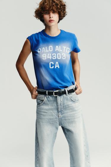 TRF OVERSIZED SHIFTED SEAM MID-WAIST JEANS - Blue by Zara - Image 2