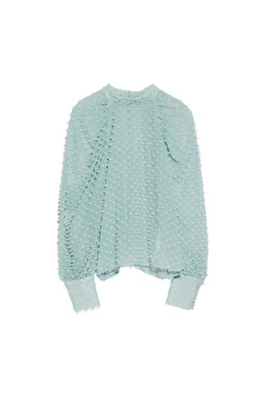 SEMI-SHEER TEXTURED BLOUSE
