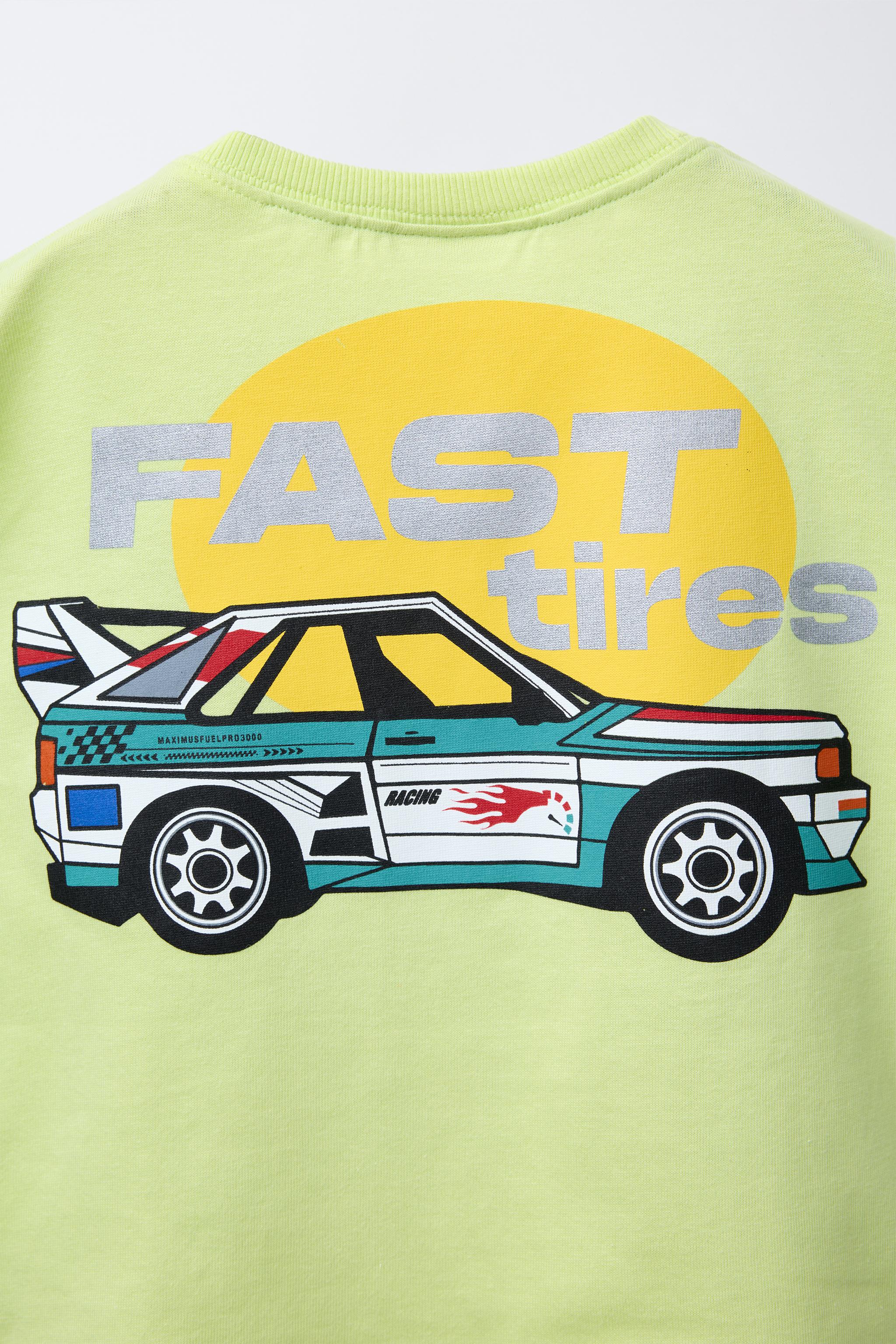 CAR PRINT T-SHIRT - Lime green | ZARA United States