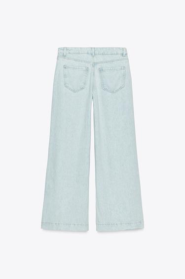 Z1975 WIDE-LEG LACE-UP JEANS - Light blue by Zara - Image 8