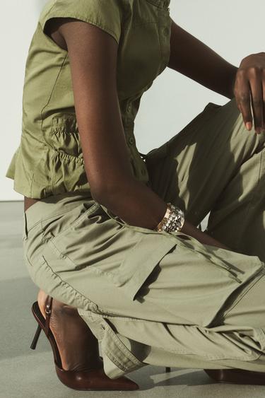 ZAPATO TACÓN DESTALONADO EN PUNTA - Marrón de Zara - Imagen 0