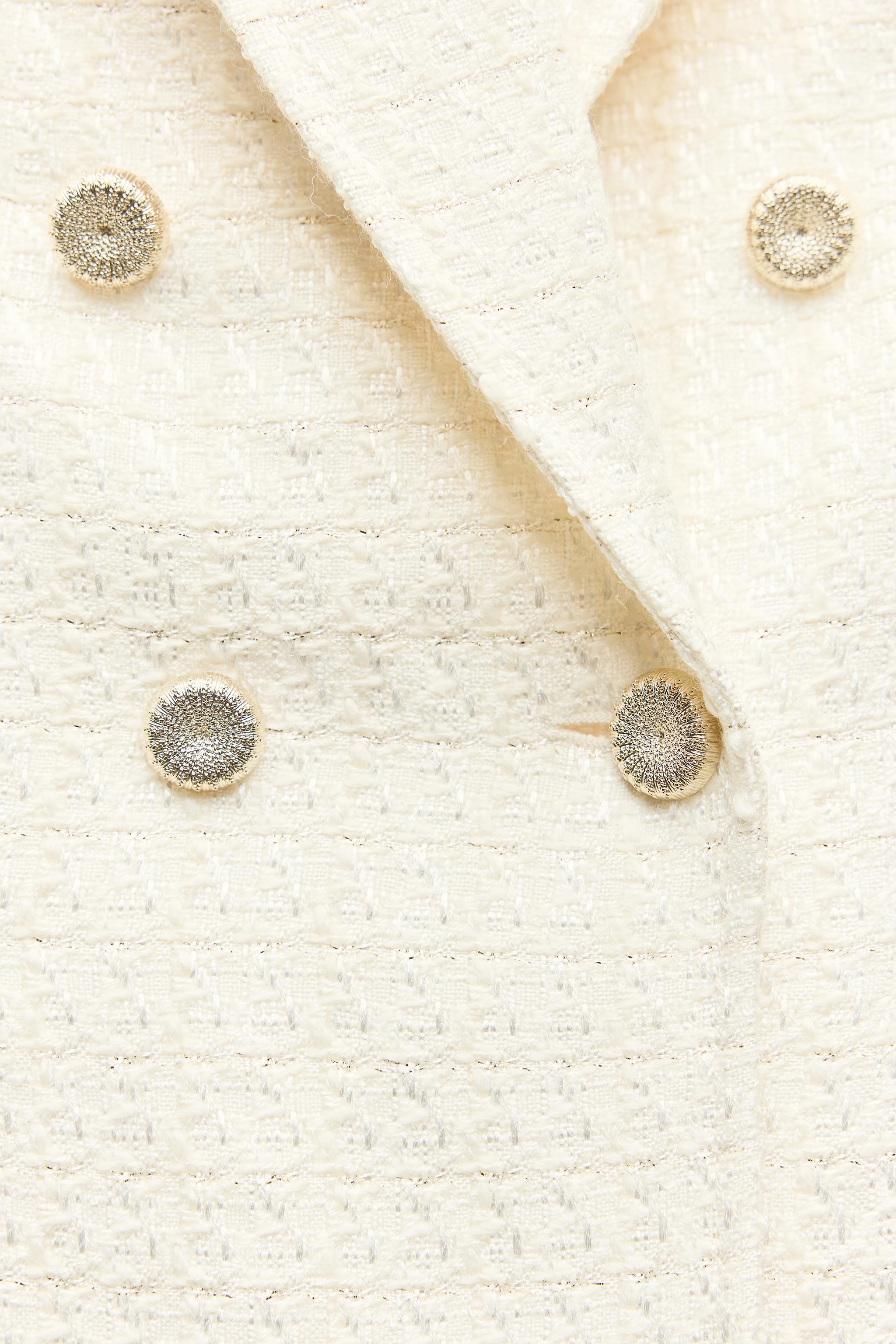 DOUBLE BREASTED TEXTURED WEAVE JACKET - Ecru | ZARA United