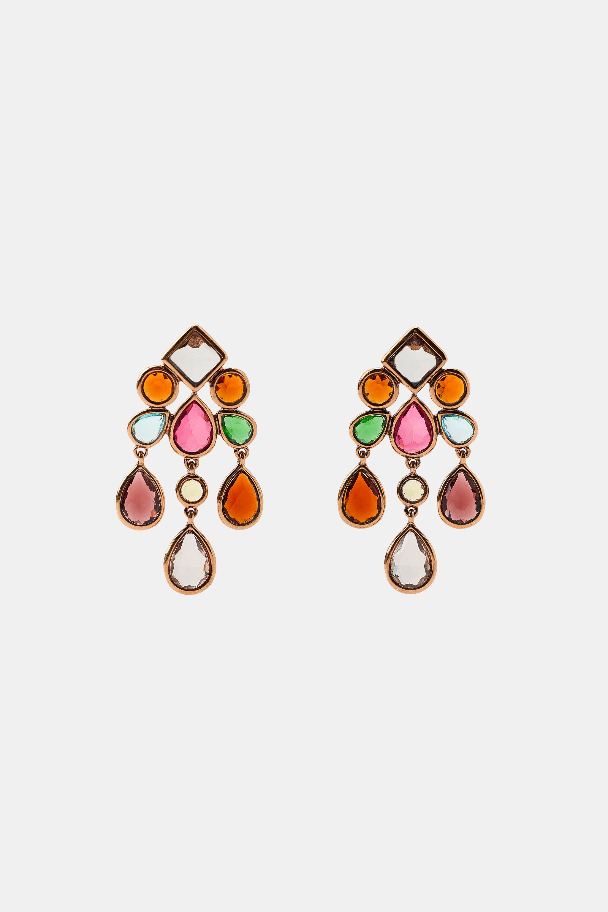 COMBINATION JEWEL EARRINGS — Golden