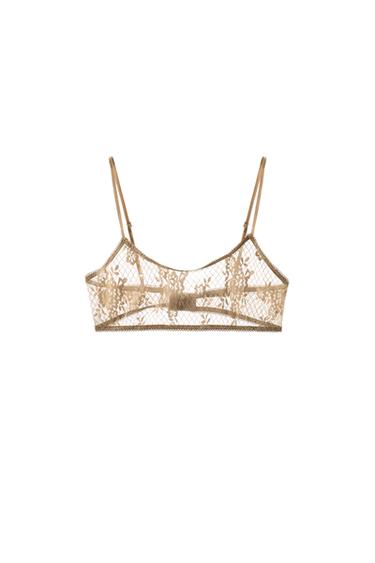 LACE BRALETTE - Golden by Zara