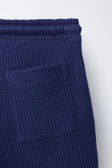 WAFFLE-KNIT PLUSH BERMUDA SHORTS - Bluish by Zara - Image 3