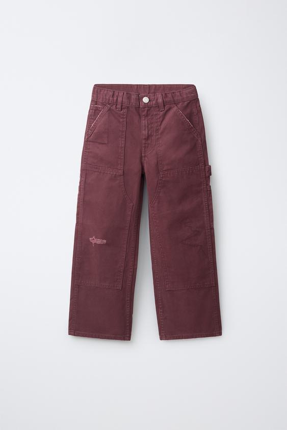Zaras JEANS CARPENTER ROTOS - Granatröd - Bild 0