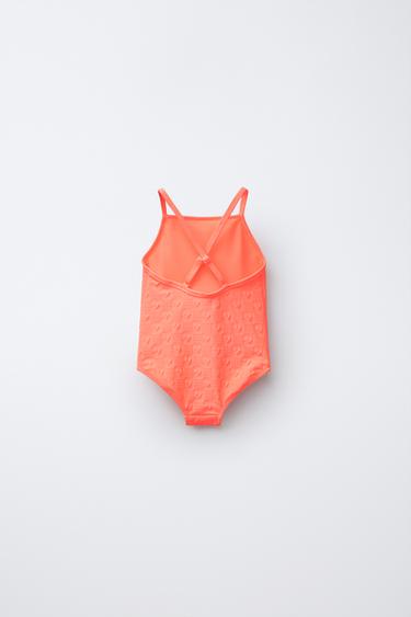 2-6 YEARS/ HEART SWIMSUIT - Neon orange by Zara