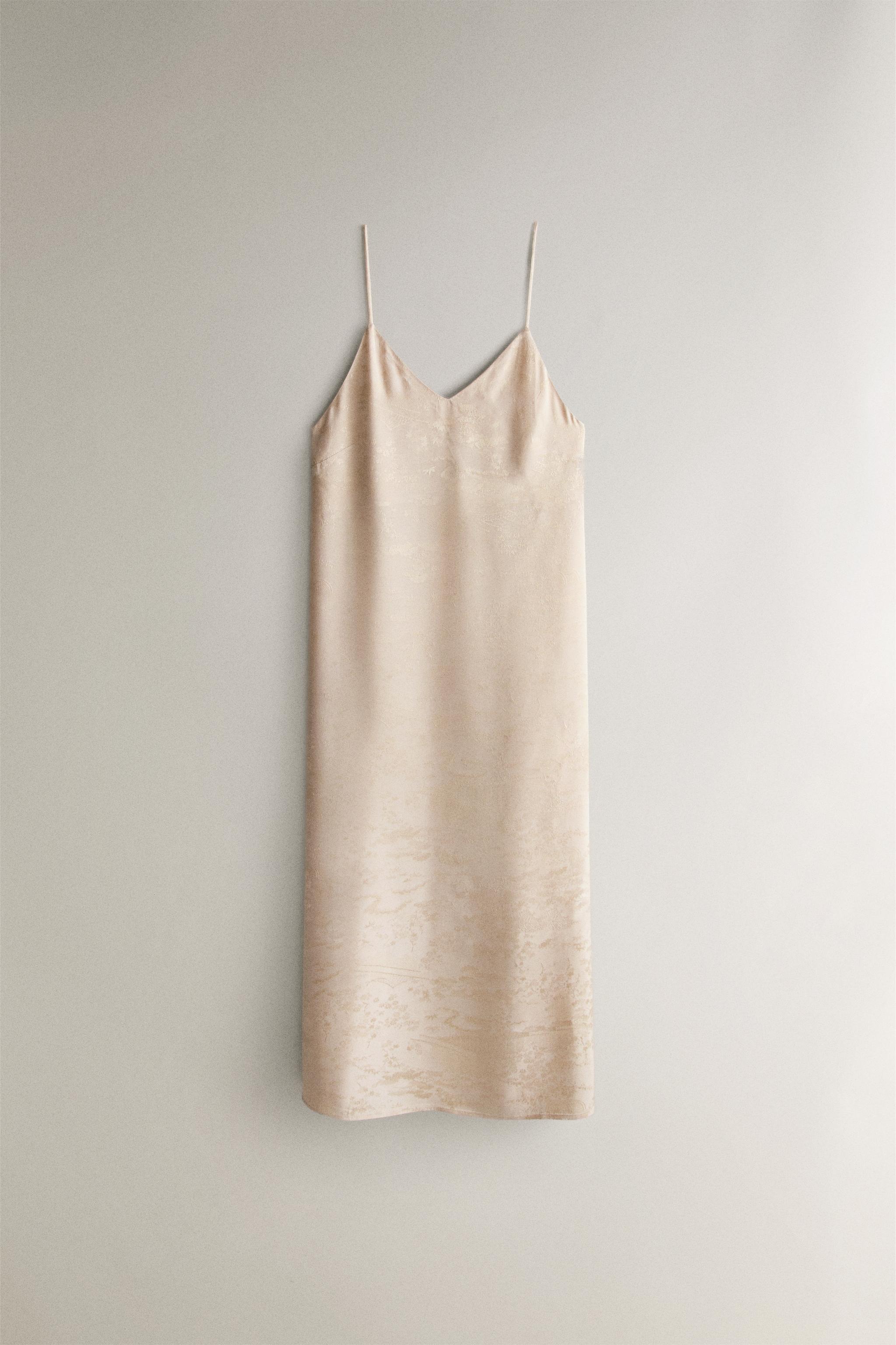 JACQUARD NIGHTDRESS — Grey / Tan