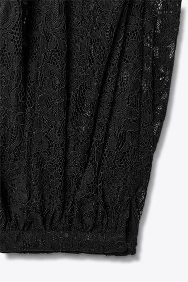 ZW COLLECTION LACE BALLOON TROUSERS - Black by Zara