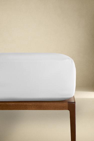 SÁBANA BAJERA ALGODÓN PERCAL | 40 CM ALTO (200 HILOS) - Blanco de Zara