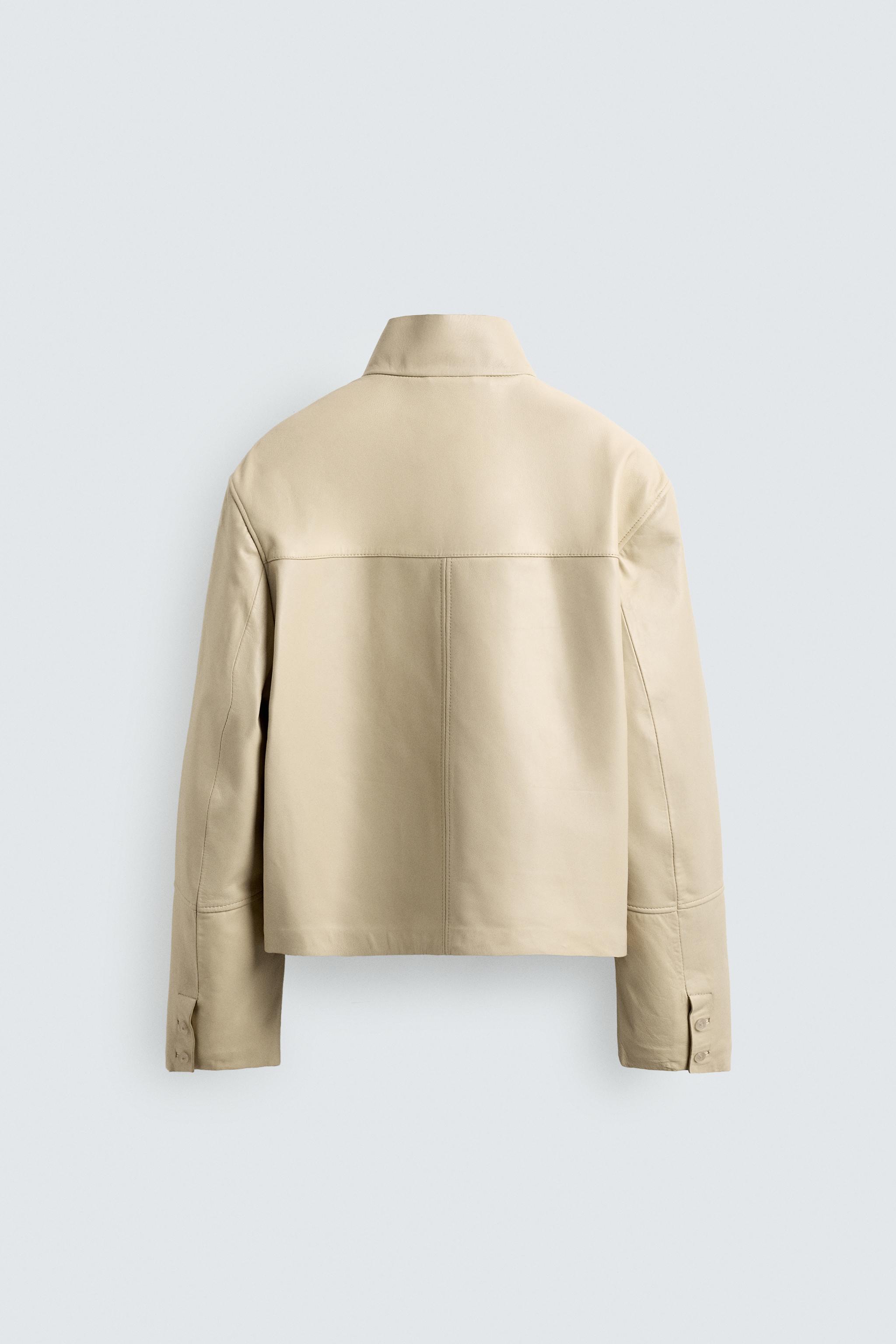 BLOUSON EN CUIR ZIPPÉ